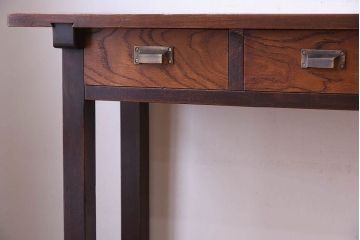 アンティーク家具　アンティーク　古い木のシンプルな平机(デスク・作業台)(1)