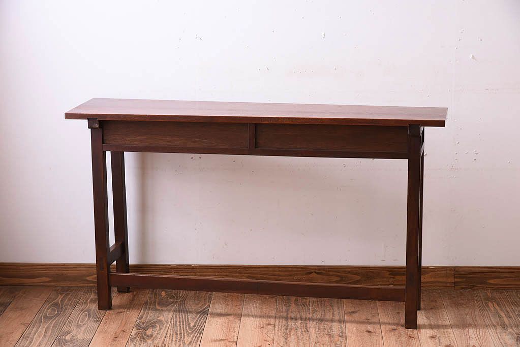 アンティーク家具　アンティーク　古い木のシンプルな平机(デスク・作業台)(1)