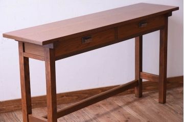 アンティーク家具　アンティーク　古い木のシンプルな平机(デスク・作業台)(2)