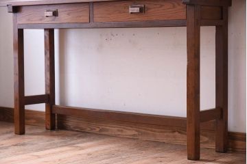 アンティーク家具　アンティーク　古い木のシンプルな平机(デスク・作業台)(2)