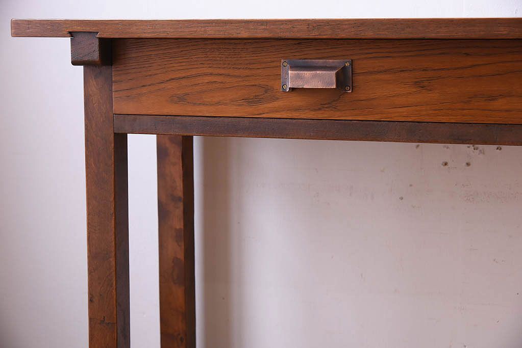 アンティーク家具　アンティーク　古い木のシンプルな平机(デスク・作業台)(2)