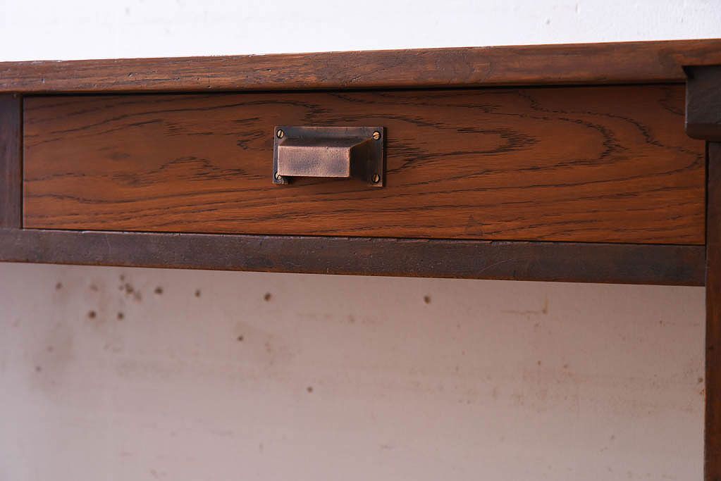 アンティーク家具　アンティーク　古い木のシンプルな平机(デスク・作業台)(2)