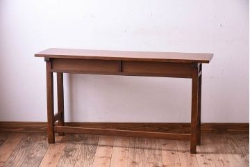 アンティーク家具　アンティーク　古い木のシンプルな平机(デスク・作業台)(2)