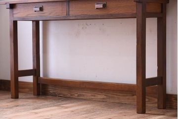アンティーク家具　アンティーク　古い木のシンプルな平机(デスク・作業台)(3)