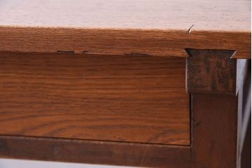 アンティーク家具　アンティーク　古い木のシンプルな平机(デスク・作業台)(3)
