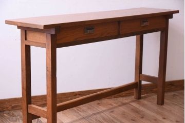 アンティーク家具　アンティーク　古い木のシンプルな平机(デスク・作業台)(3)