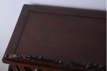 中古　民芸家具　高級品!彫刻が素晴らしい唐木飾り棚(キャビネット)(定価198万円)