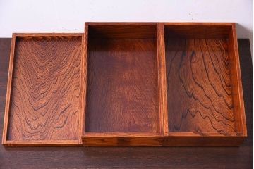 アンティーク雑貨　中古　高級民芸品　漆塗り!総栗材の岡持ち(収納箱)