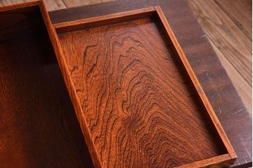 アンティーク雑貨　中古　高級民芸品　漆塗り!総栗材の岡持ち(収納箱)