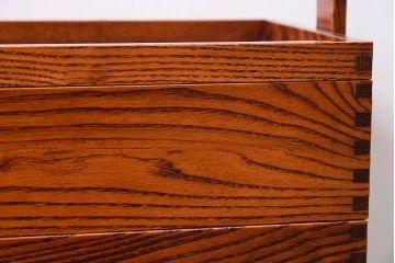 アンティーク雑貨　中古　高級民芸品　漆塗り!総栗材の岡持ち(収納箱)