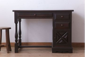 ビンテージ　松本民芸家具　上質な片袖机(デスク)(定価約30万)