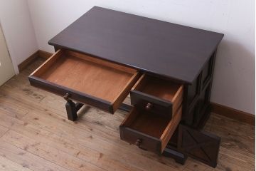 ビンテージ　松本民芸家具　上質な片袖机(デスク)(定価約30万)