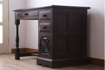 ビンテージ　松本民芸家具　上質な片袖机(デスク)(定価約30万)