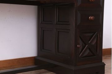 ビンテージ　松本民芸家具　上質な片袖机(デスク)(定価約30万)