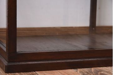 アンティーク家具　古い栓材の小ぶりなアンティーク上蓋式ショーケース(ガラスケース)