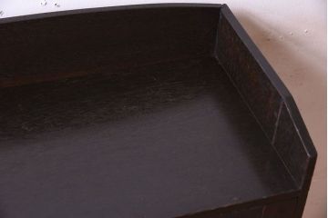 アンティーク家具　人気の色ガラス入り!小振りな古い木製のアンティーク本箱