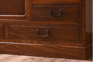 アンティーク家具　前面欅材製!大正昭和期　和製アンティークの茶箪笥
