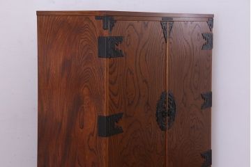 中古　伝統民芸家具　岩谷堂箪笥　特注品　衣装盆付き!洋服タンス(観音箪笥・ワードローブ)