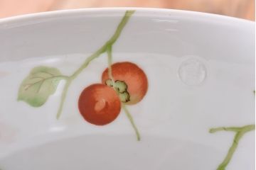 オールドノリタケ(日陶)　柿の絵柄入り　吊り下げ照明(ランプ・シェード)