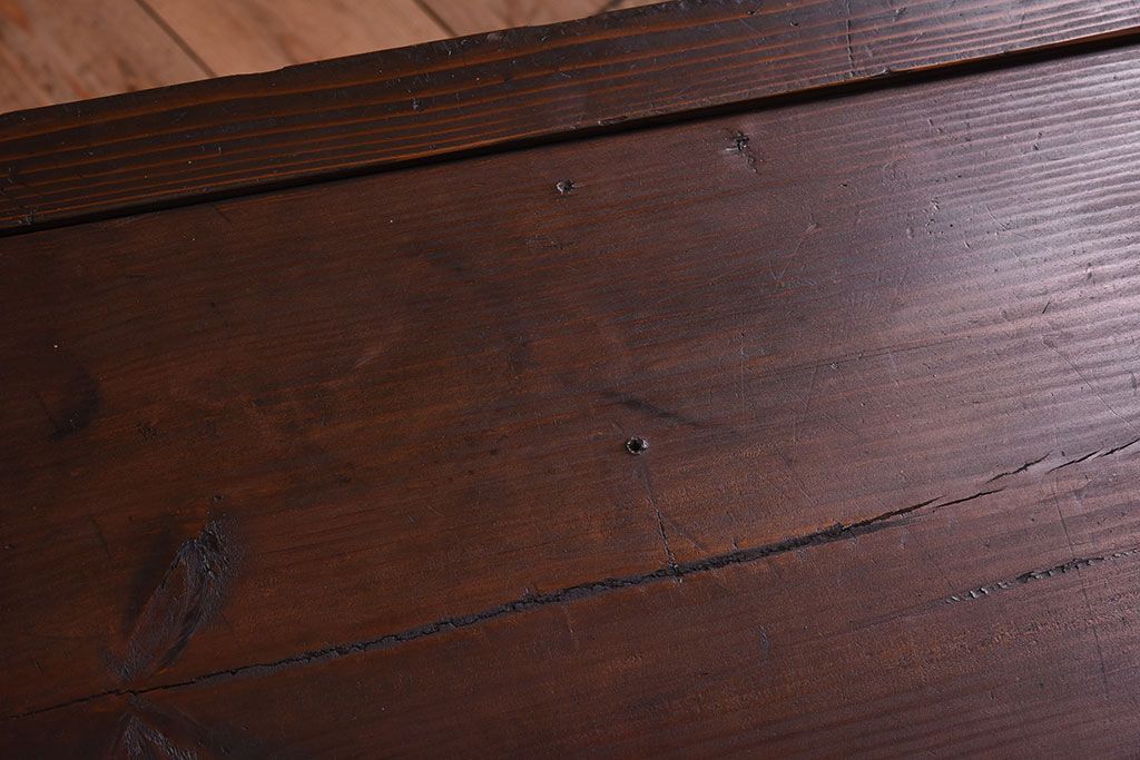 レトロ家具　昭和レトロ　鉄脚付き!アンティークローボード(2)