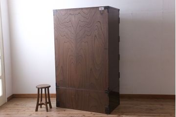 中古　岩谷堂箪笥　手打ち金具　木地呂塗り　上質な洋服箪笥(観音箪笥)(定価128万円)