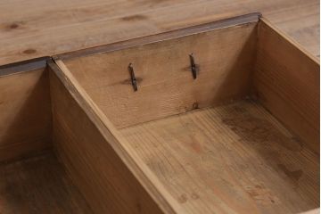 アンティーク家具　古民具・骨董　岐阜産 ガラス仕上げ引き戸!二段重ねアンティーク五尺水屋箪笥(収納棚)