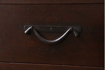 アンティーク家具　古民具・骨董　岐阜産 ガラス仕上げ引き戸!二段重ねアンティーク五尺水屋箪笥(収納棚)