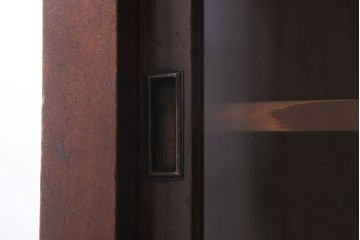 アンティーク家具 古民具・骨董 岐阜産 ガラス仕上げ引き戸!二段重ねアンティーク五尺水屋箪笥(収納棚)
