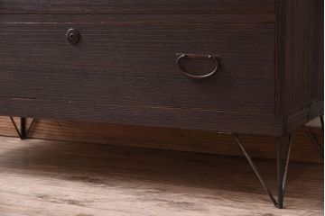 アンティーク家具　鉄脚付き!古い衣装箪笥ローボード(2)