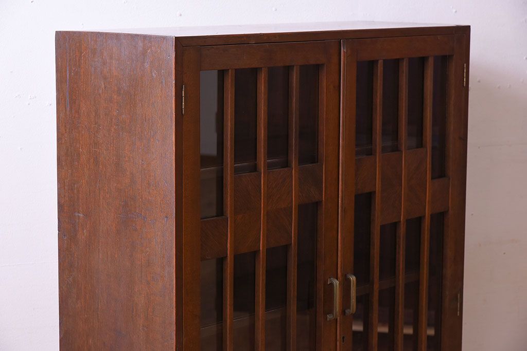 レトロ家具　和製アンティーク　レトロモダンな大ぶり本箱(ブックケース)