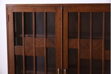 レトロ家具　和製アンティーク　レトロモダンな大ぶり本箱(ブックケース)