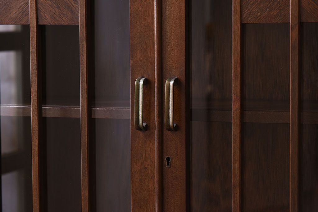 レトロ家具　和製アンティーク　レトロモダンな大ぶり本箱(ブックケース)