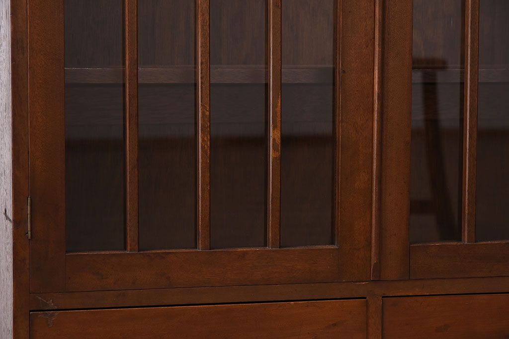 レトロ家具　和製アンティーク　レトロモダンな大ぶり本箱(ブックケース)