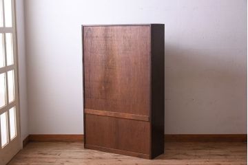 レトロ家具　和製アンティーク　レトロモダンな大ぶり本箱(ブックケース)