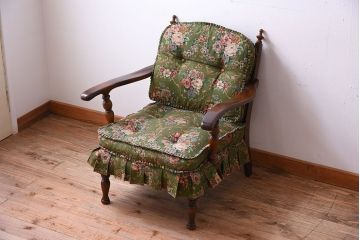 中古　穂高　WINDSOR　飛騨産業　キツツキマーク　1人掛けソファ(両肘付きチェア)(1)