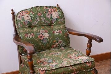 中古　穂高　WINDSOR　飛騨産業　キツツキマーク　1人掛けソファ(両肘付きチェア)(1)
