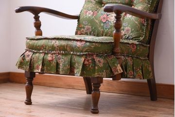 中古　穂高　WINDSOR　飛騨産業　キツツキマーク　1人掛けソファ(両肘付きチェア)(1)