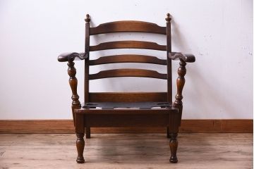 中古　穂高　WINDSOR　飛騨産業　キツツキマーク　1人掛けソファ(両肘付きチェア)(1)