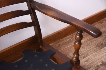 中古　穂高　WINDSOR　飛騨産業　キツツキマーク　1人掛けソファ(両肘付きチェア)(1)