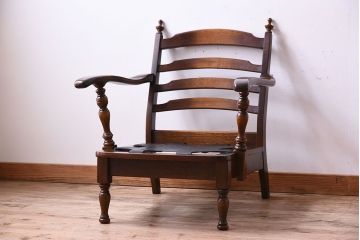 中古　穂高　WINDSOR　飛騨産業　キツツキマーク　1人掛けソファ(両肘付きチェア)(1)