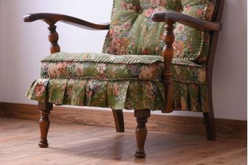 中古　穂高　WINDSOR　飛騨産業　キツツキマーク　1人掛けソファ(両肘付きチェア)(2)