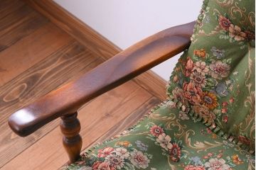 中古　穂高　WINDSOR　飛騨産業　キツツキマーク　1人掛けソファ(両肘付きチェア)(2)