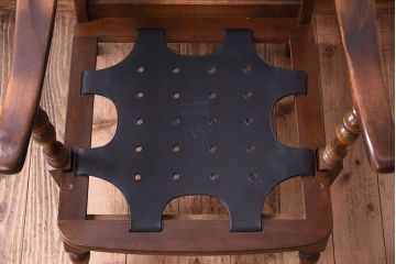 中古　穂高　WINDSOR　飛騨産業　キツツキマーク　1人掛けソファ(両肘付きチェア)(2)