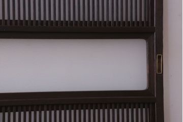 裏ガラス入り!ガラス帯のアンティーク格子戸2枚セット