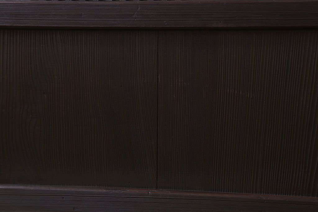 裏ガラス入り!ガラス帯のアンティーク格子戸2枚セット