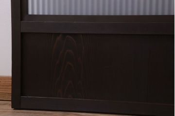 裏ガラス入り!ガラス帯のアンティーク格子戸2枚セット