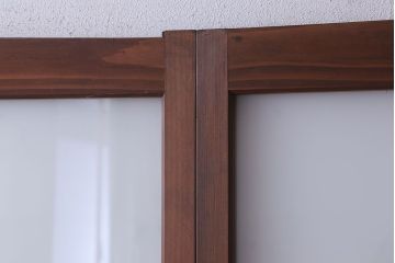 大正期　金具付き!上質なすりガラス戸2枚セット
