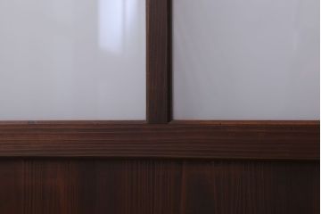 大正期　金具付き!上質なすりガラス戸2枚セット