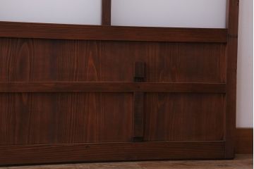 大正期　金具付き!上質なすりガラス戸2枚セット