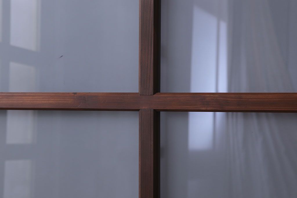 大正期　金具付き!上質なすりガラス戸2枚セット